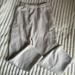 Tuff Athletics Womens Medium Casual Cream Cargo Sweatpants